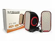 Комп'ютерні музичні колонки з мікрофоном та живленням від USB FT-188 6Вт, фото 9