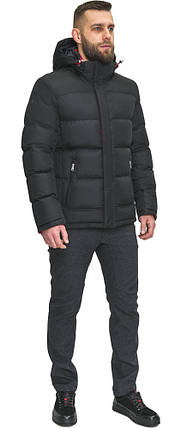 Зимова чоловіча чорна куртка на змійці та кнопках модель 2899 52 (XL), фото 1