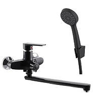 Недорогий змішувач для ванни пластиковий в комплекті шланг та лійка для душу Oscar 006