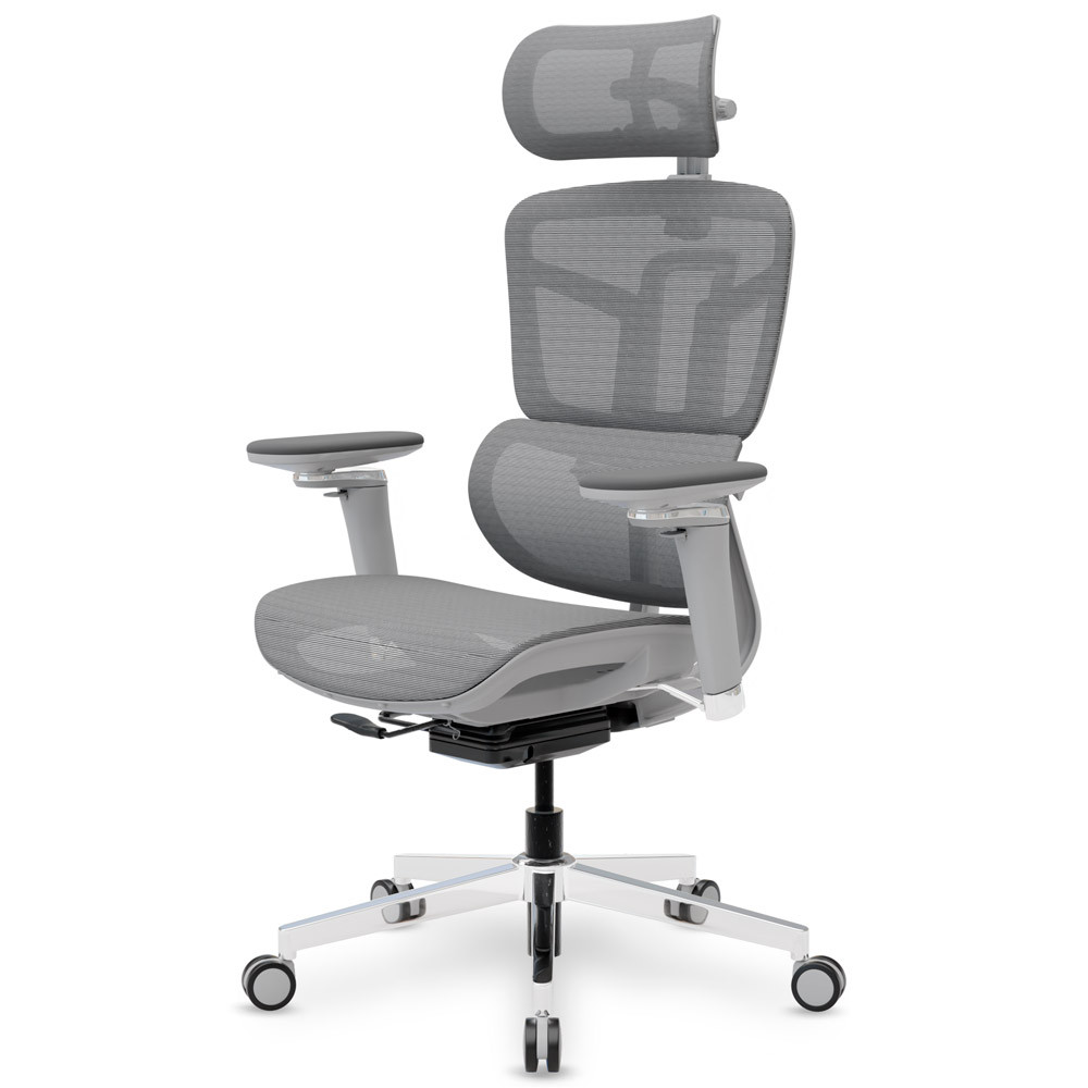 Крісло для роботи за комп'ютером Mealux S4 Air Grey спинка сітка / сидіння сітка