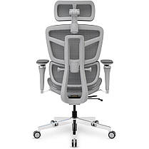 Крісло для роботи за комп'ютером Mealux S4 Air Grey спинка сітка / сидіння сітка, фото 5