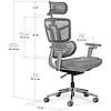 Ергономічне комп'ютерне крісло для роботи Mealux S4 Air Fabric Grey спинка сітка / сидіння тканина, фото 9