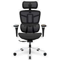 Ортопедичне офісне крісло для комп'ютера Mealux S4 Air Black спинка сітка / сидіння сітка, фото 4