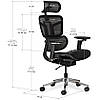 Ортопедичне офісне крісло для комп'ютера Mealux S4 Air Black спинка сітка / сидіння сітка, фото 8