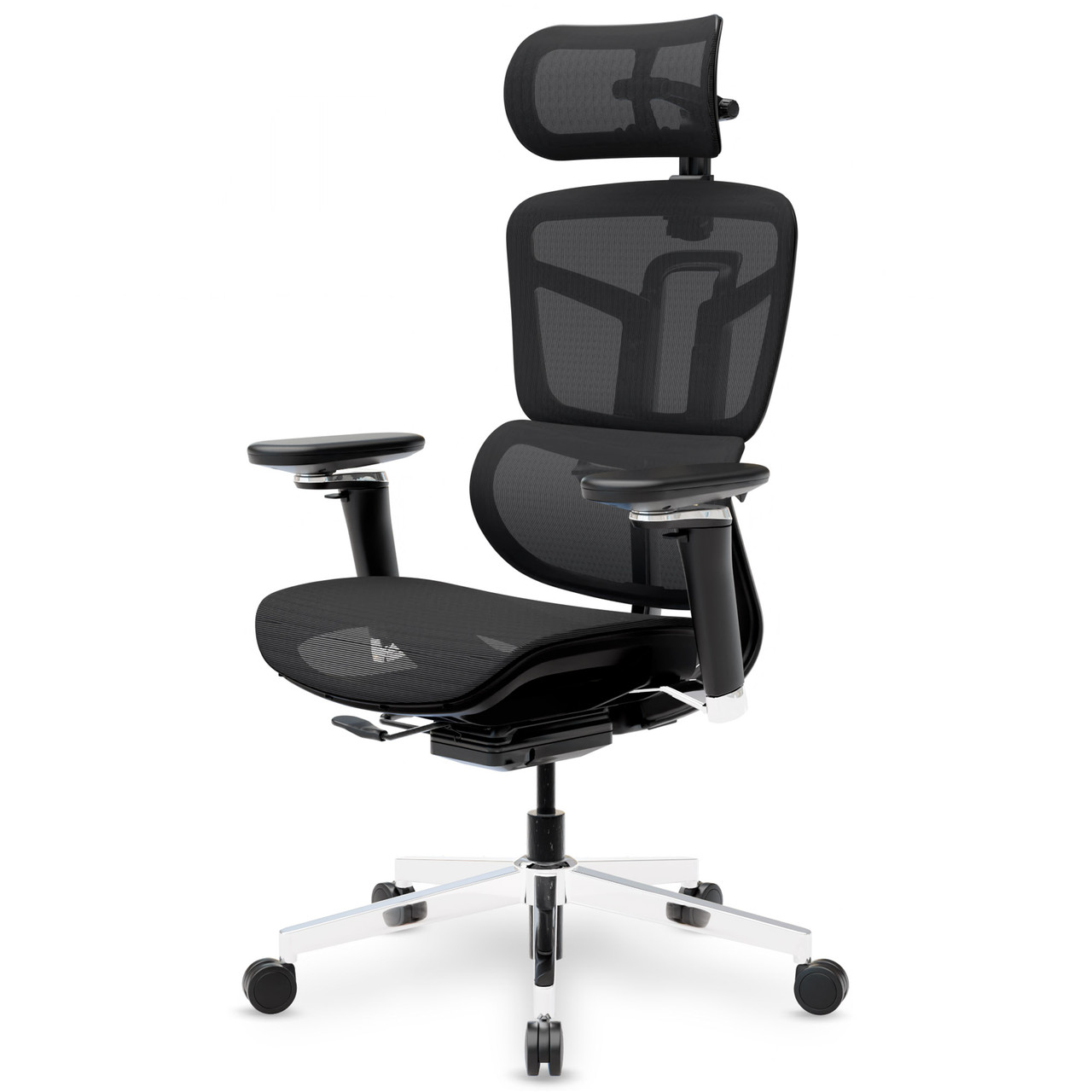 Ортопедичне офісне крісло для комп'ютера Mealux S4 Air Black спинка сітка / сидіння сітка