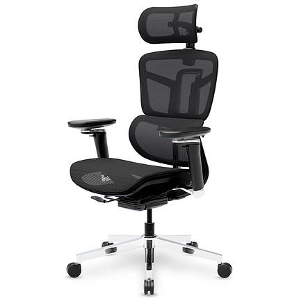 Ортопедичне офісне крісло для комп'ютера Mealux S4 Air Black спинка сітка / сидіння сітка, фото 1