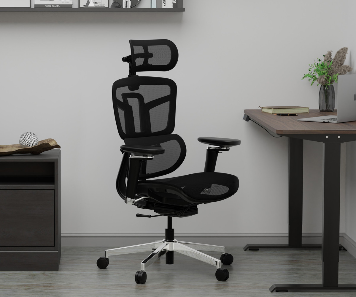 Офісне ортопедичне комп'ютерне крісло для спини Mealux S4 Air Black спинка сітка / сидіння сітка