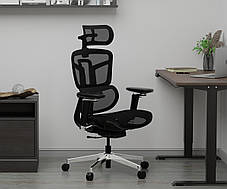 Ортопедичне офісне крісло для комп'ютера Mealux S4 Air Black спинка сітка / сидіння сітка, фото 2