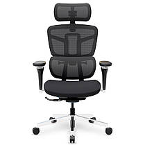 Ортопедичне комп'ютерне крісло для роботи Mealux S4 Air Fabric Black спинка сітка / сидіння тканина, фото 4