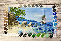 Набір для вишивки бісером Схема Морський краєвид 38х65.5 см+бісер. Атлас