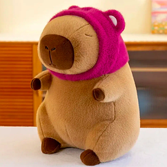М'яка іграшка "Капібара в шапці ведмедика Лотсо" 40см