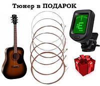 Комплект струн для акустичної гітари 10-50 мідні Тюнер в Подарунок
