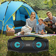 Музична Bluetooth колонка з підсвічуванням та мікрофоном B100 20Вт Чорна, фото 8