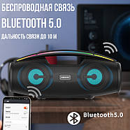 Музична Bluetooth колонка з підсвічуванням та мікрофоном B100 20Вт Чорна, фото 5
