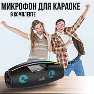 Музична Bluetooth колонка з підсвічуванням та мікрофоном B100 20Вт Чорна, фото 7
