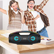 Музична Bluetooth колонка з підсвічуванням та мікрофоном B100 20Вт Чорна, фото 2