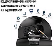 Музична Bluetooth колонка з підсвічуванням та мікрофоном B100 20Вт Чорна, фото 6