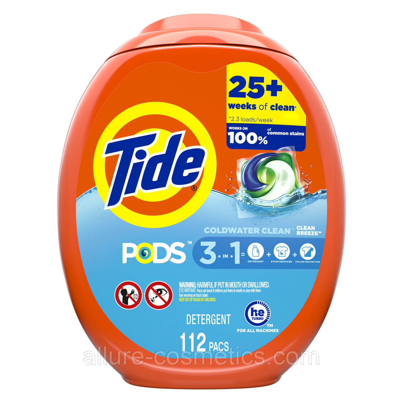 Капсули для прання Tide Clean Breeze 3 in 1 Pods 112 шт. для холодної води (США)