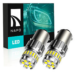 Комплект світлодіодних ламп NAPO LED 1156-4014-18+5smd 9-48V P21W 1156 BA15S колір світіння білий 2 шт