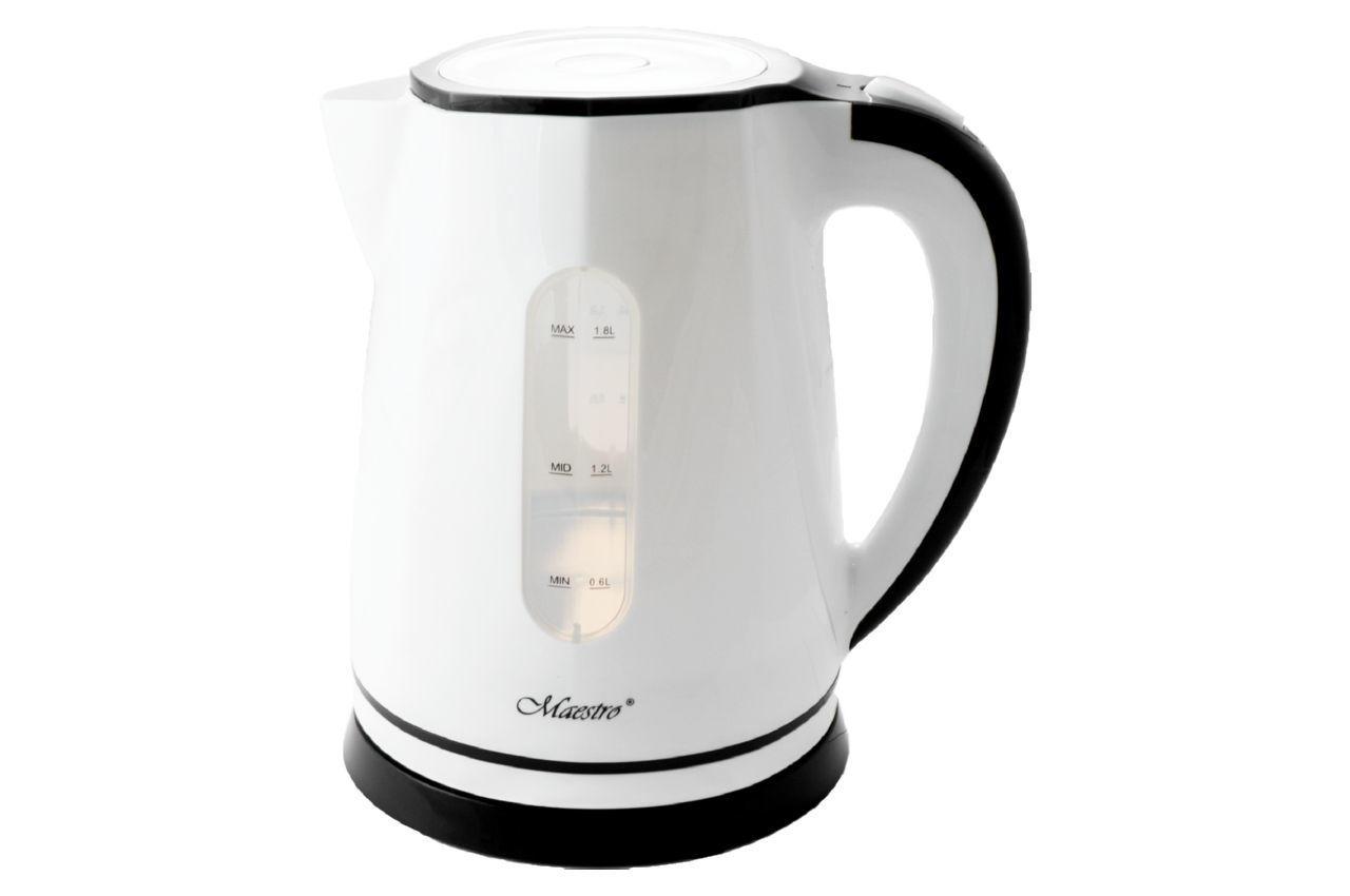 Електрочайник Maestro MR-058-White (MR-058-WHITE) – ергономічний пластиковий чайник з нержавіючим елементом