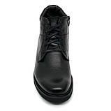 Черевики чоловічі на шерсті з шнурівкою та замком збоку чорні Міда 140130(1ш) розмір 40, фото 3