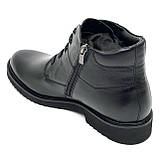 Черевики чоловічі на шерсті з шнурівкою та замком збоку чорні Міда 140130(1ш) розмір 40, фото 5