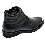 Черевики чоловічі на шерсті з шнурівкою та замком збоку чорні Міда 140130(1ш) розмір 40, фото 7