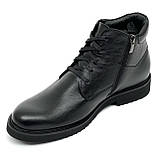 Черевики чоловічі на шерсті з шнурівкою та замком збоку чорні Міда 140130(1ш) розмір 40, фото 8