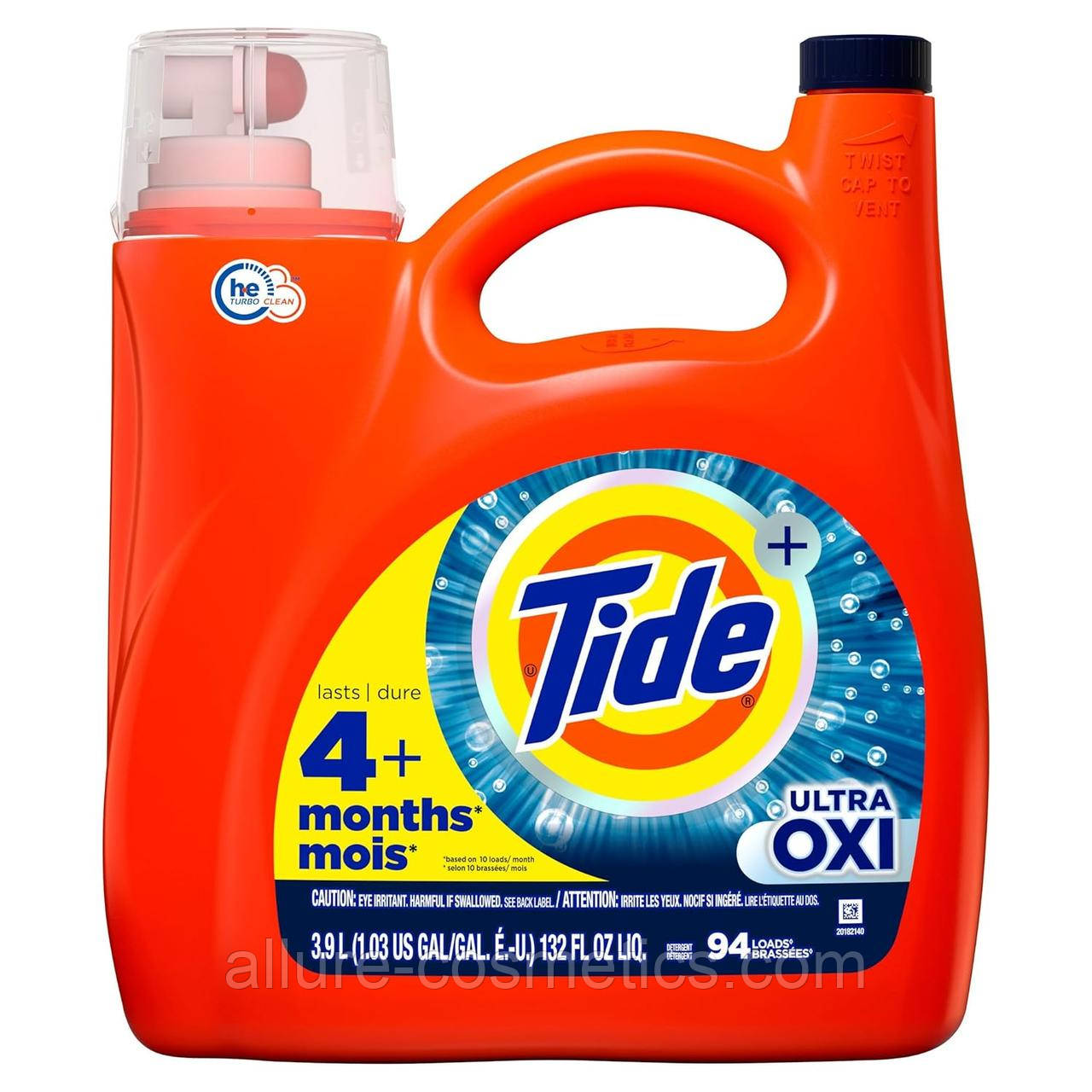 Рідина для прання Tide Ultra Oxi Liquid Laundry Detergent 3.9L 94 loads HE Compatible (США)