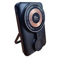 Power Bank Aspor A328 10000mAh/37Wh with MagSafe + Charging Smart watch + cable Lightning/Type-C- чорний