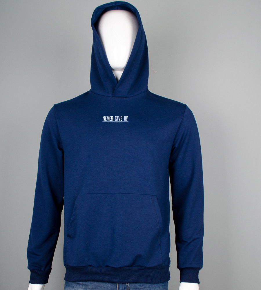 Худі двонитка Never Give Up Темно-синій 9452с, XXL (1шт), фото 1