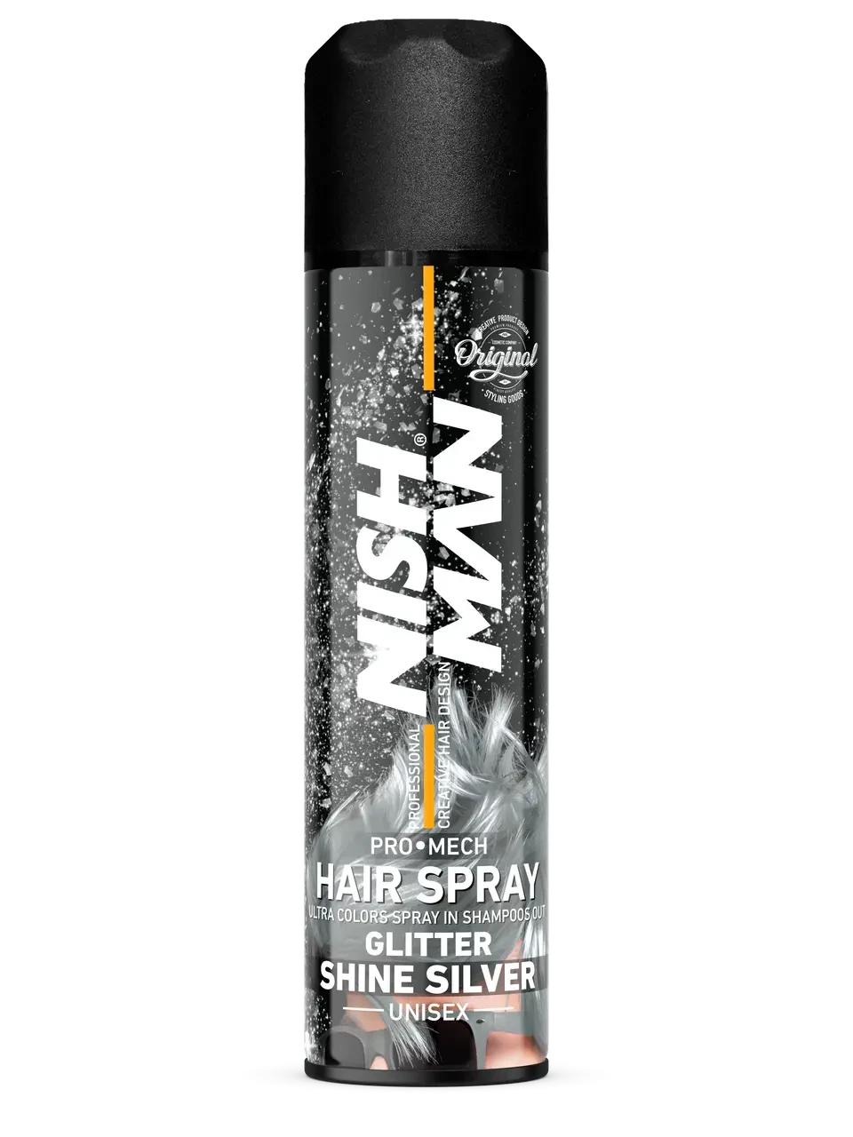 Спрей для волосся, що фарбує Nishman Hair Coloring Spray Silver Срібло з блиском, 150 мл (10705059)