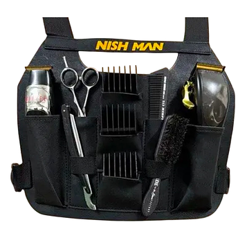 Жилет барберський Nishman Black для фіксації машинки та інструментів (10306036)