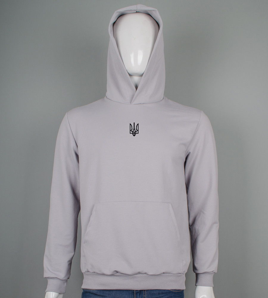 Худі двонитка Тризуб 9451с (Уп.4шт M-XXL), Світло-сірий, фото 1