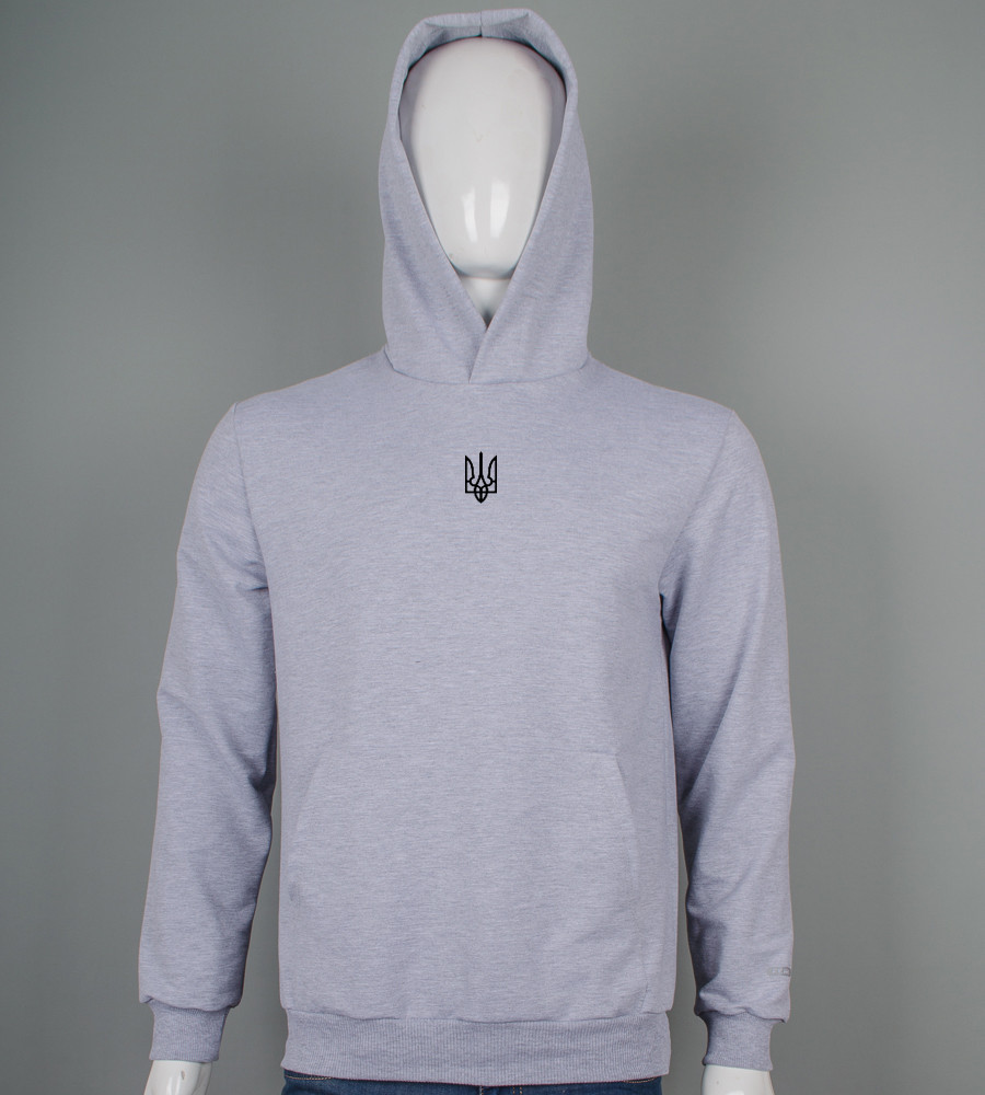Худі двонитка Тризуб Св.Сірий меланж 9451с, L (1шт), фото 1