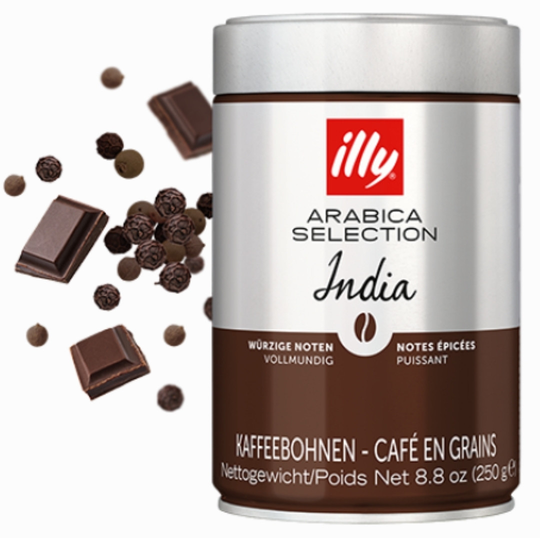 ОРИГІНАЛ! Кава в зернах ILLY INDIA Arabica Selection ж/б 250г, Індія Моноарабіка Іллі