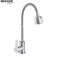 Змішувач Для Кухні Mixxus DAX-011 З Рефлекторним Виливом Нержавіюча Сталь SUS304