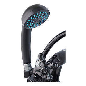 Змішувач для ванної Plamix Sirius-140 Black (зі шлангом і лійкою) (PM0638), фото 3