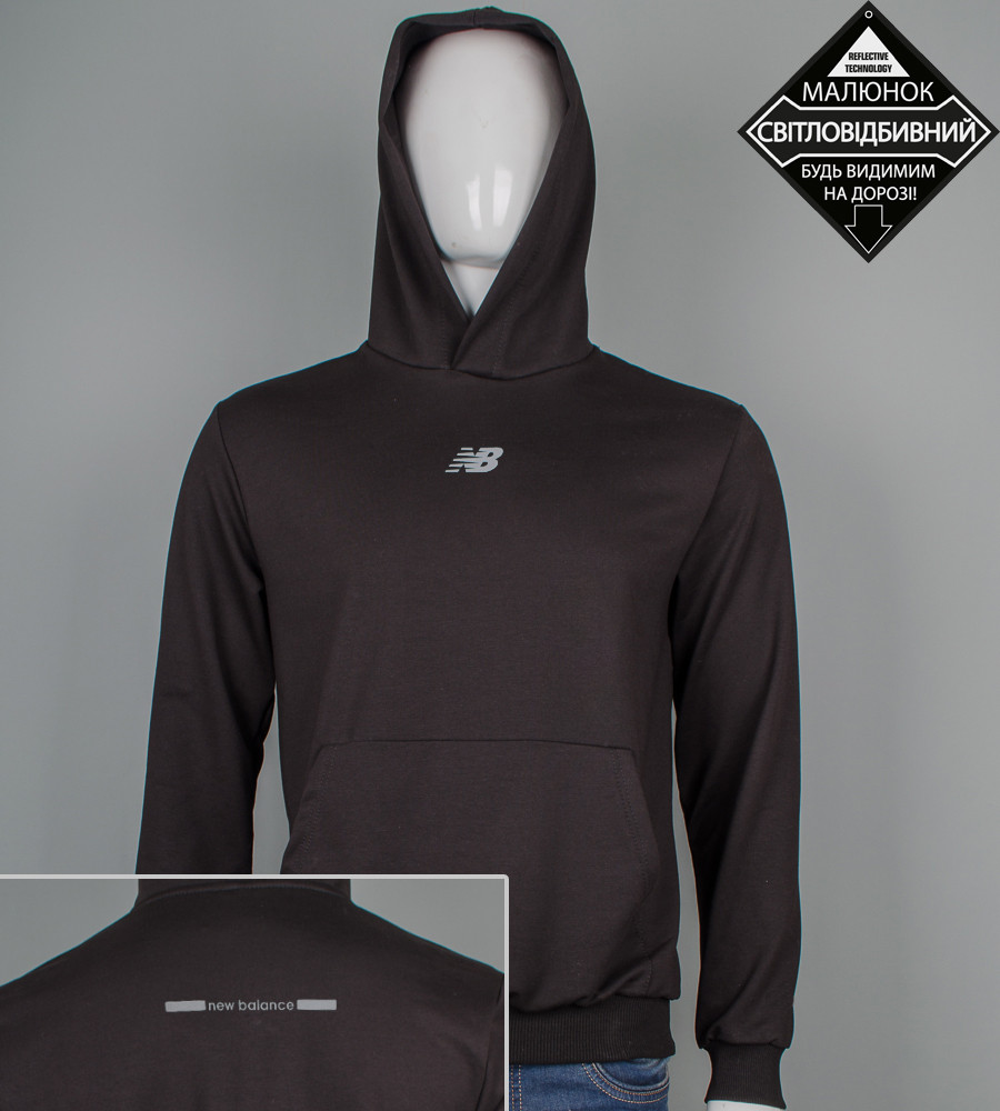 Худі двонитка New Balance Reflective Чорний 9453с, XL (1шт), фото 1