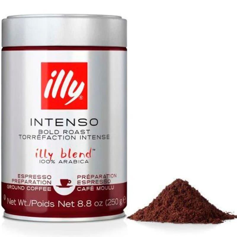 Оригінал! Кава мелена illy Intenso Dark Roasted 250г ж/б Італія (Іллі інтенсо темного обсмажування), illy dark