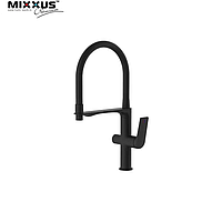 Змішувач Для Кухні Mixxus Premium Derby 021 Чорний З Гнучким Виливом Виходом Для Питної Води