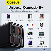 Мережевий зарядний пристрій Baseus GaN6 Pro Fast Charger 2 Type-C + 2 USB 65W Black, фото 10