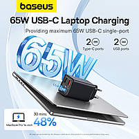 Мережевий зарядний пристрій Baseus GaN6 Pro Fast Charger 2 Type-C + 2 USB 65W Black, фото 9