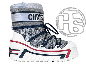 Жіночі зимові черевики Dior Apres Ski-Boots Winter White Silver (хутро) ALL19644