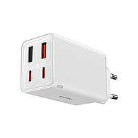 Мережевий зарядний пристрій Baseus GaN6 Pro Fast Charger 2 Type-C + 2 USB 65W White, фото 3