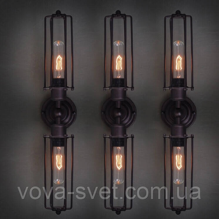 Настінно-стельовий світильник сітка колба [ Wall Light Industrial Two ]