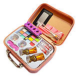 Косметика у валізі Єдиноріг помада тіні набір для манікюру пензлі блискітки 20*8*14см (QH1001-5A), фото 3