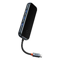 USB-Hub Baseus AcmeJoy 4-Port Type-C HUB Adapter(Type-C to USB3.0*3+Type-C PD&Data *1)Dark Gray, фото 3
