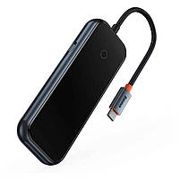 USB-хаб Baseus AcmeJoy 4-Port Type-C HUB Adapter Type-C to USB3.0*3+Type-C PD&Data *1 Dark Gray (WKJZ010013), фото 5