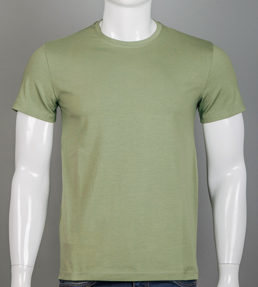 Футболка чоловіча Однотонна 2300м (Уп.4шт M-XXL), Світла оливка, фото 1